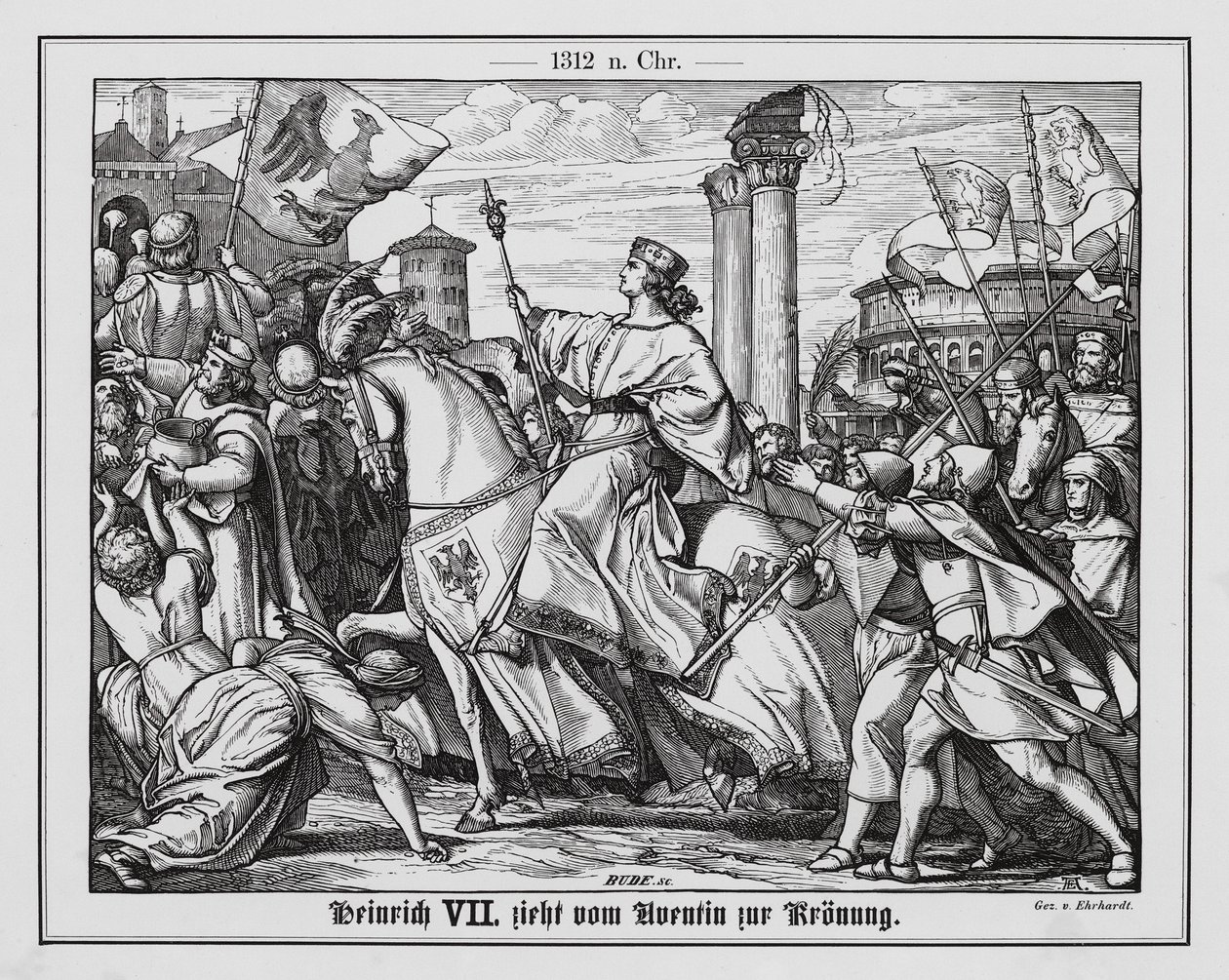 King Henry VII of Germany on the Way to His Coronation as Holy Roman Emperor by Karl Ludwig Adolf Ehrhardt