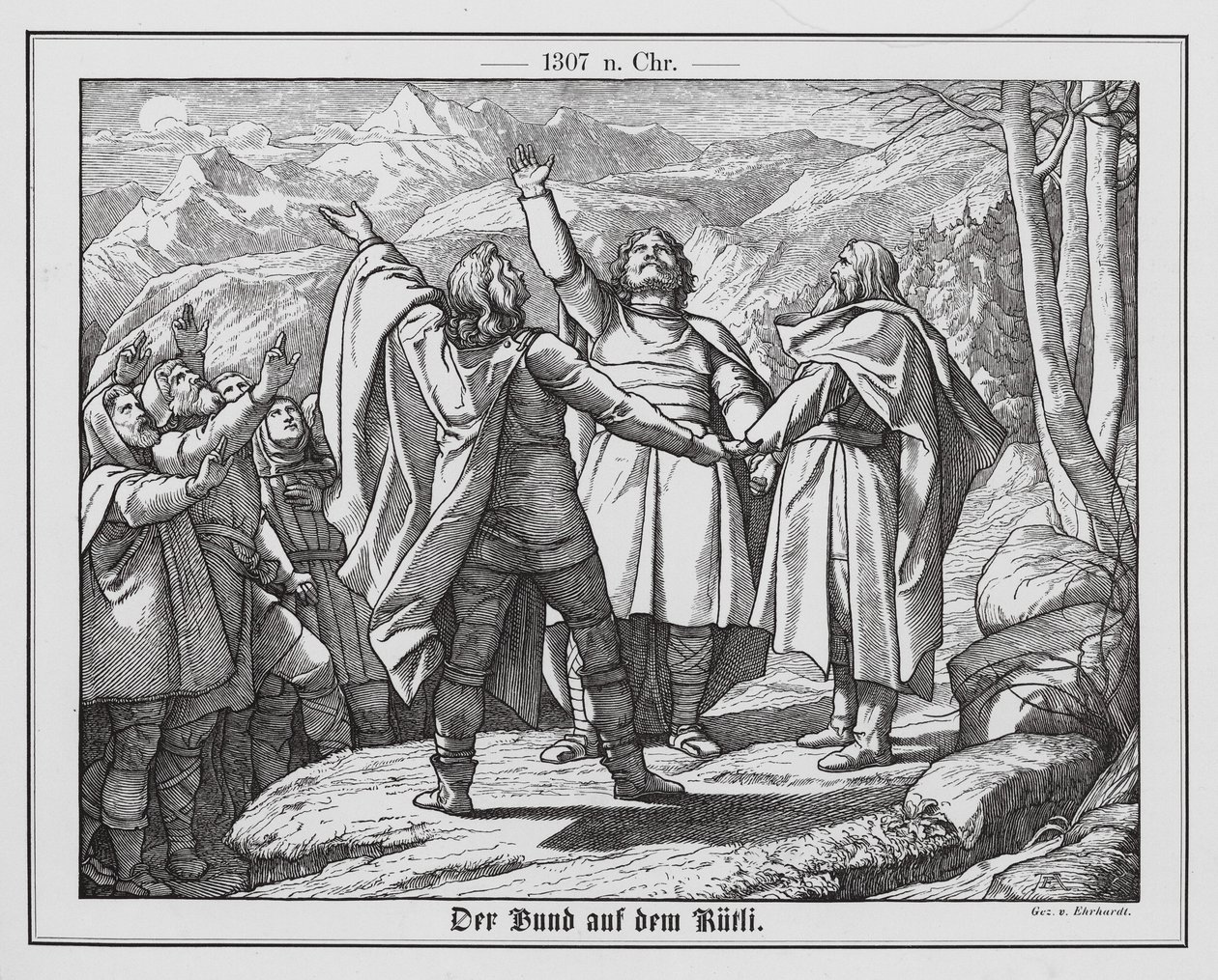 The Oath on the Rutli by Karl Ludwig Adolf Ehrhardt