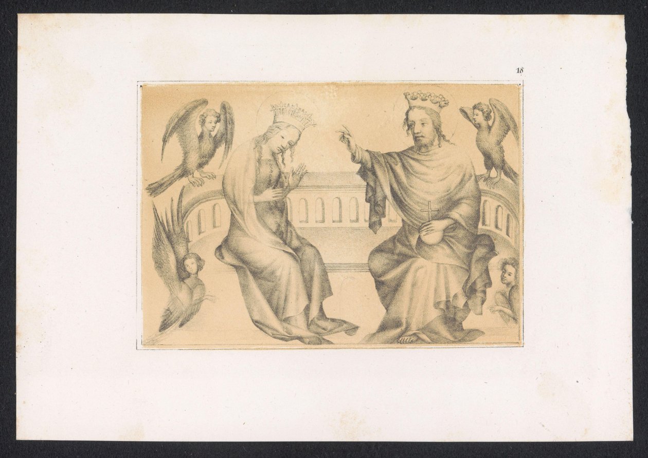 Coronation of Mary (series title: Designs and Studies of a Netherlandish Master from the 15th Century. After the Originals Preserved in the Royal Library in Berlin) by Karl Palzow