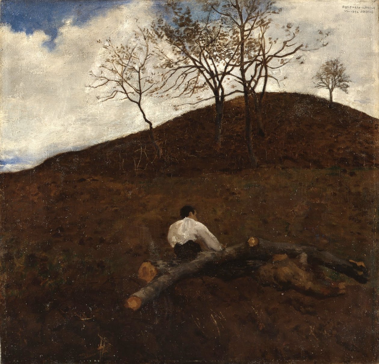 Landscape in Springtime with the Flower Hill by Károly Ferenczy