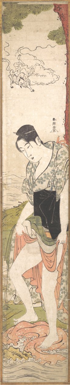 Young Woman Washing Clothes in the River, late 18th-early 19th century by Katsukawa Shuncho