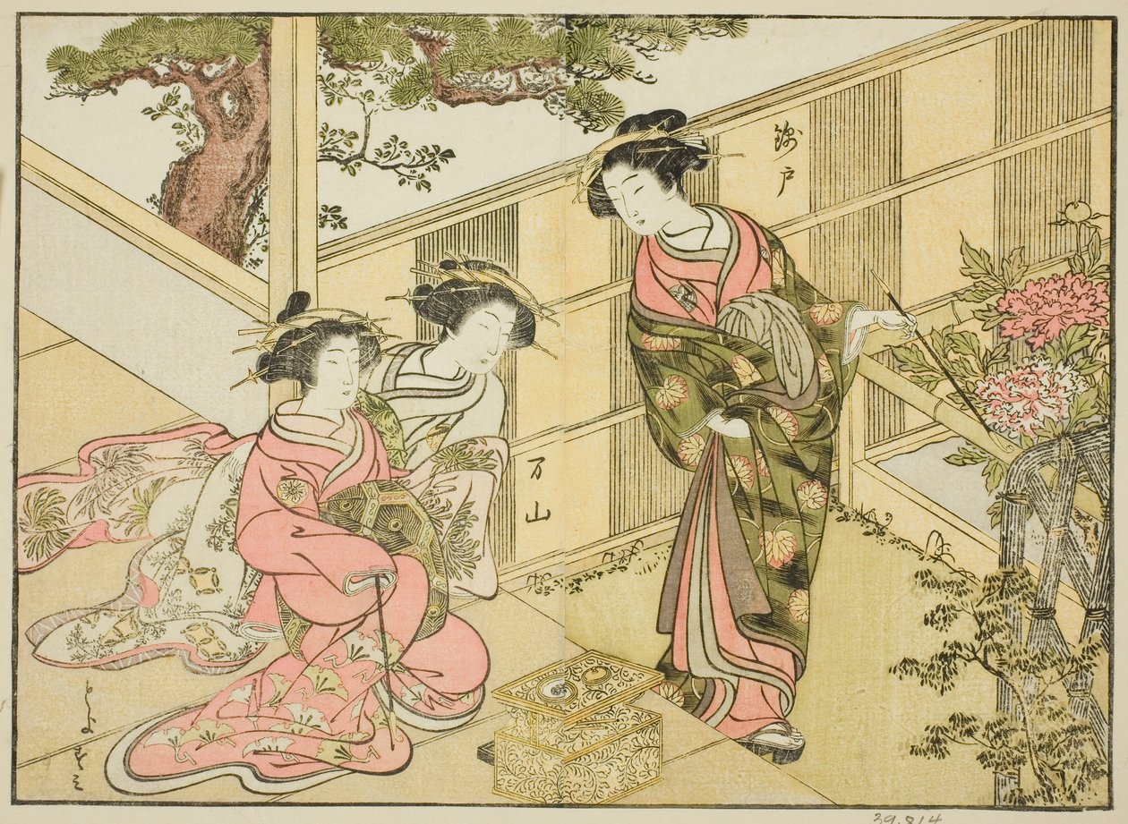 Courtesans of the Chojiya, from the book "A Comparison of Beauties of the Green Houses: A Mirror of Their Forms," vol. 1 by Katsukawa Shunsho