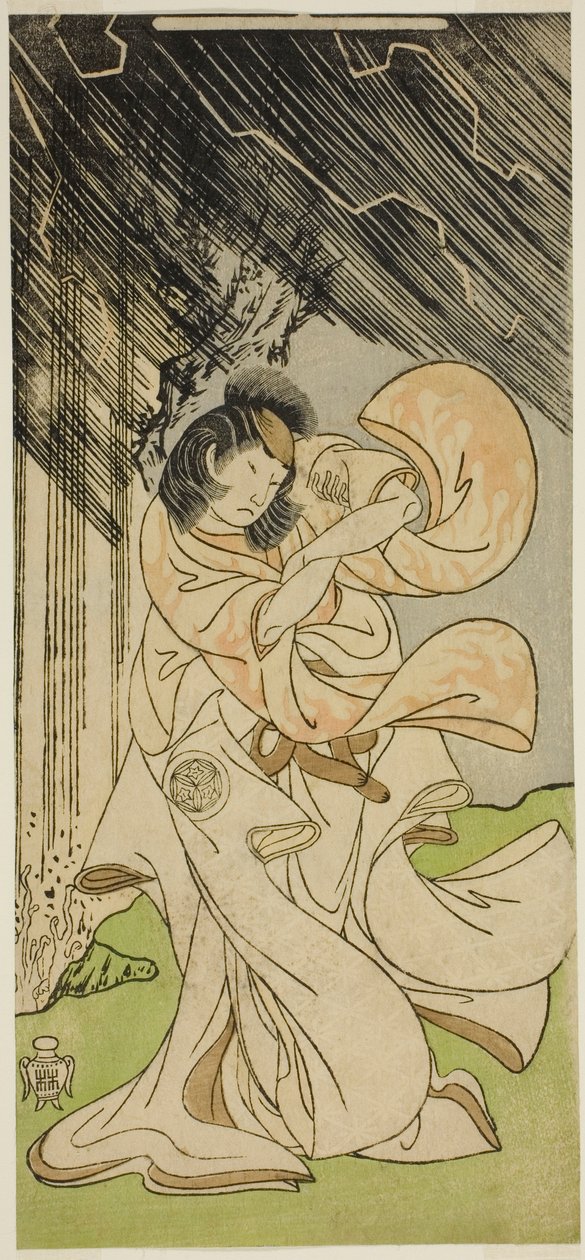 The Actor Yamashita Kinsaku II as a Thunder Goddess in the Play Onna Narukami by Katsukawa Shunsho