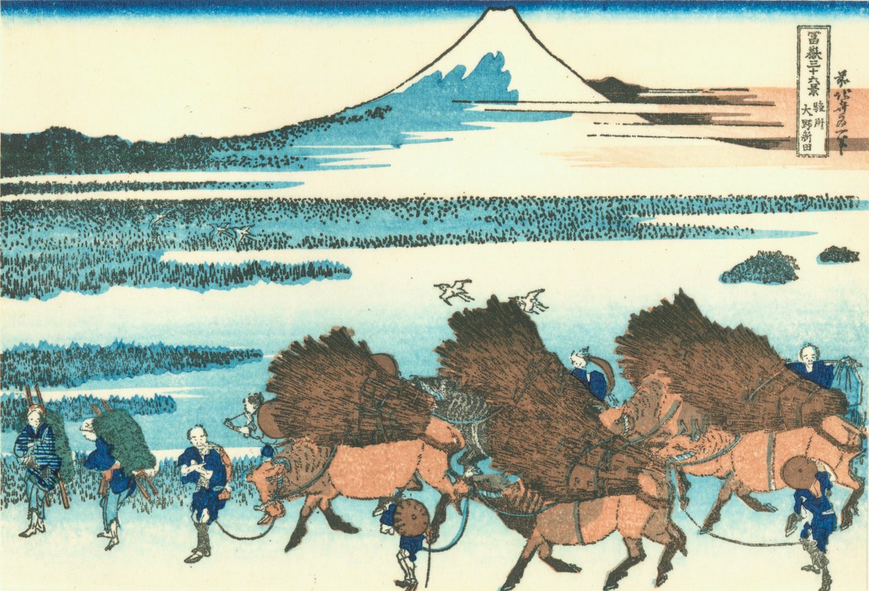 Paddy Fields in Ono, Suruga Province by Katsushika Hokusai