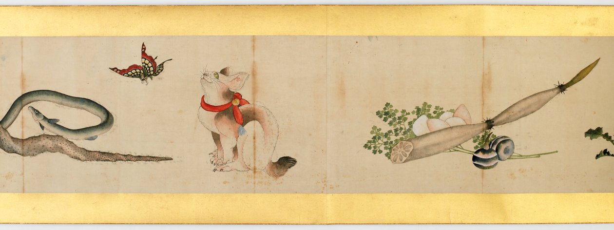 Detail of Handscroll with Miscellaneous Images, Edo Period, 1839 by Katsushika Hokusai