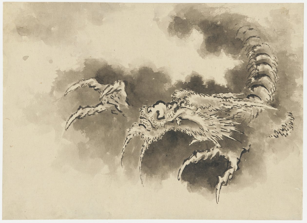 Dragon emerging from clouds, Edo period by Katsushika Hokusai