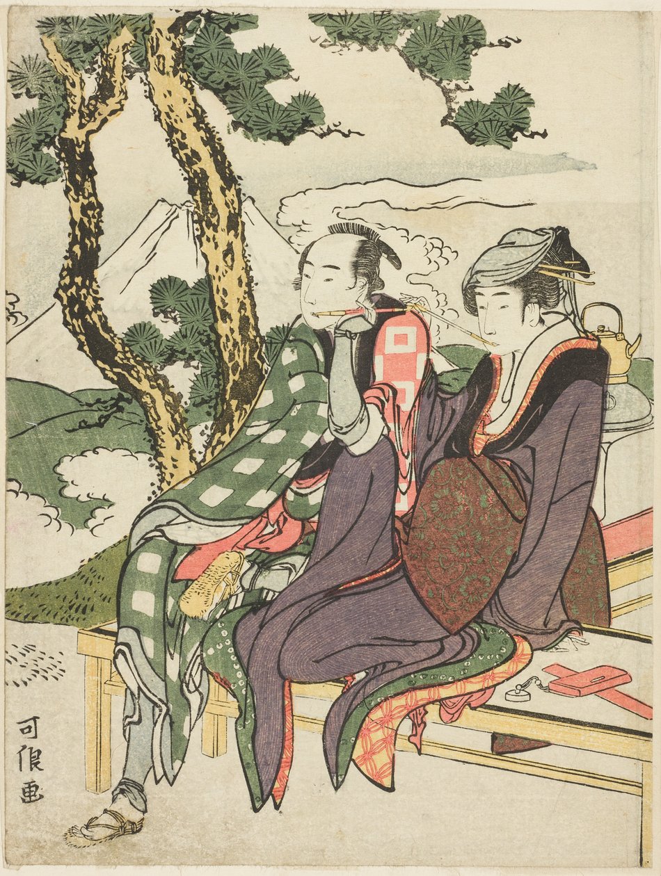 Evening Glow for Date no Yosaku and Seki no Koman, from the Untitled Series Known as 