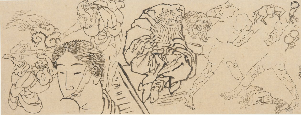 Miscellaneous Studies by Katsushika Hokusai: Fine art print