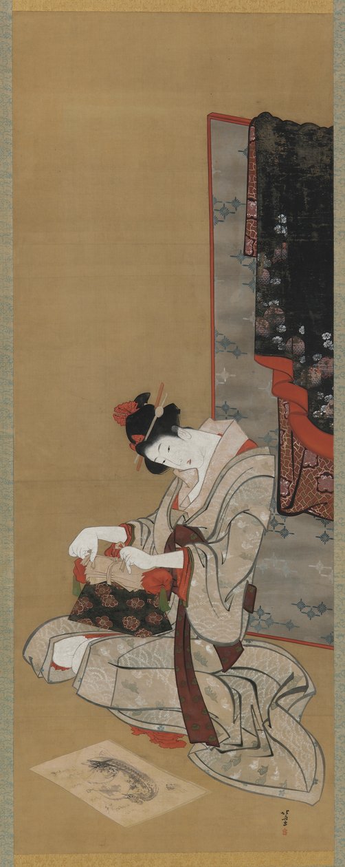 New Year Custom: Makeup on the New Year Morning, Edo period, c.1806-11 by Katsushika Hokusai