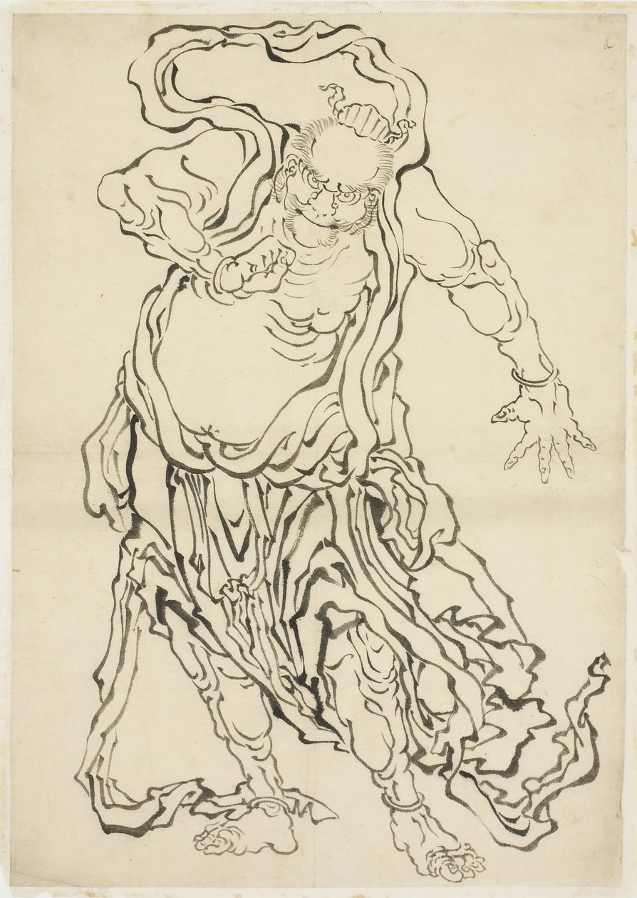 One of the Nio (A Guardian) by Katsushika Hokusai