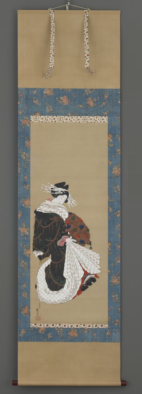 Portrait of a Courtesan Walking by Katsushika Hokusai