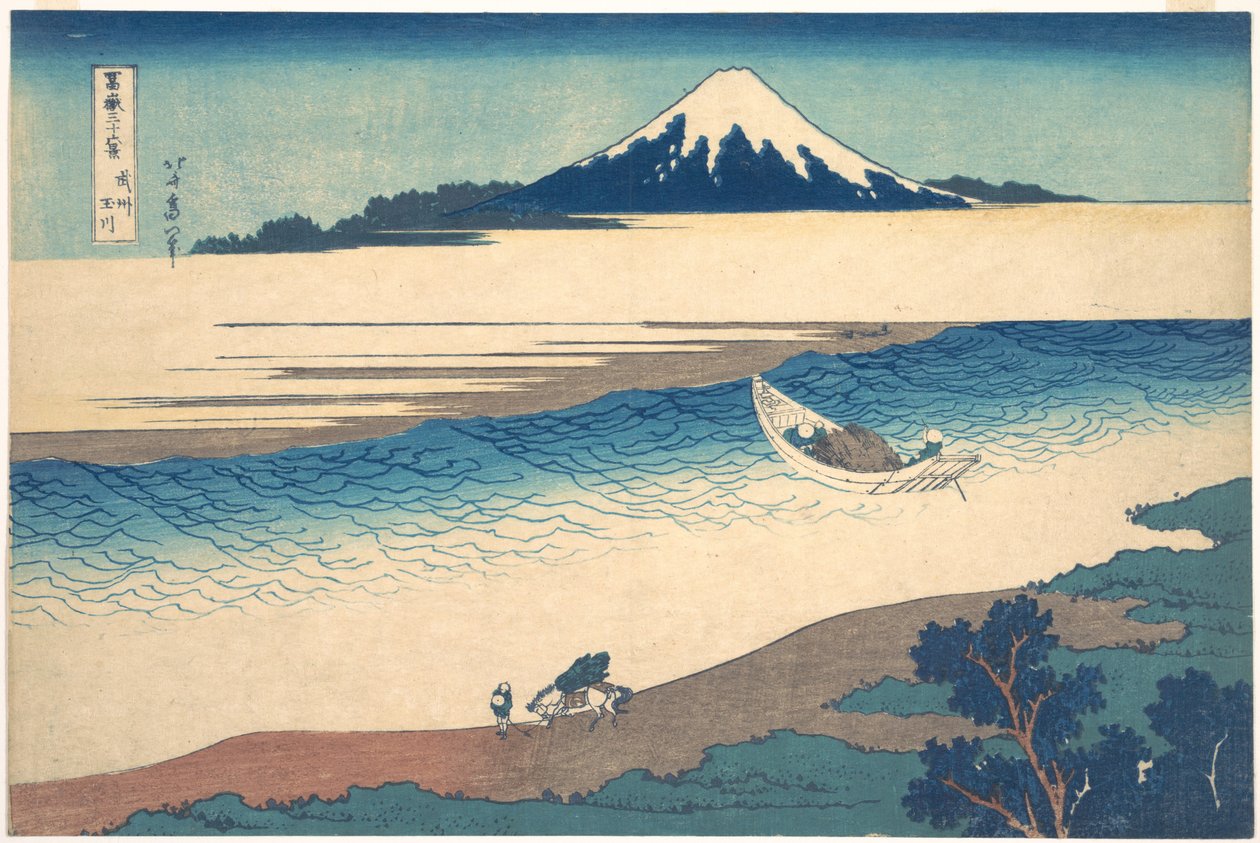 Tama River in Musashi Province, from the series Thirty-six Views of Mount Fuji by Katsushika Hokusai