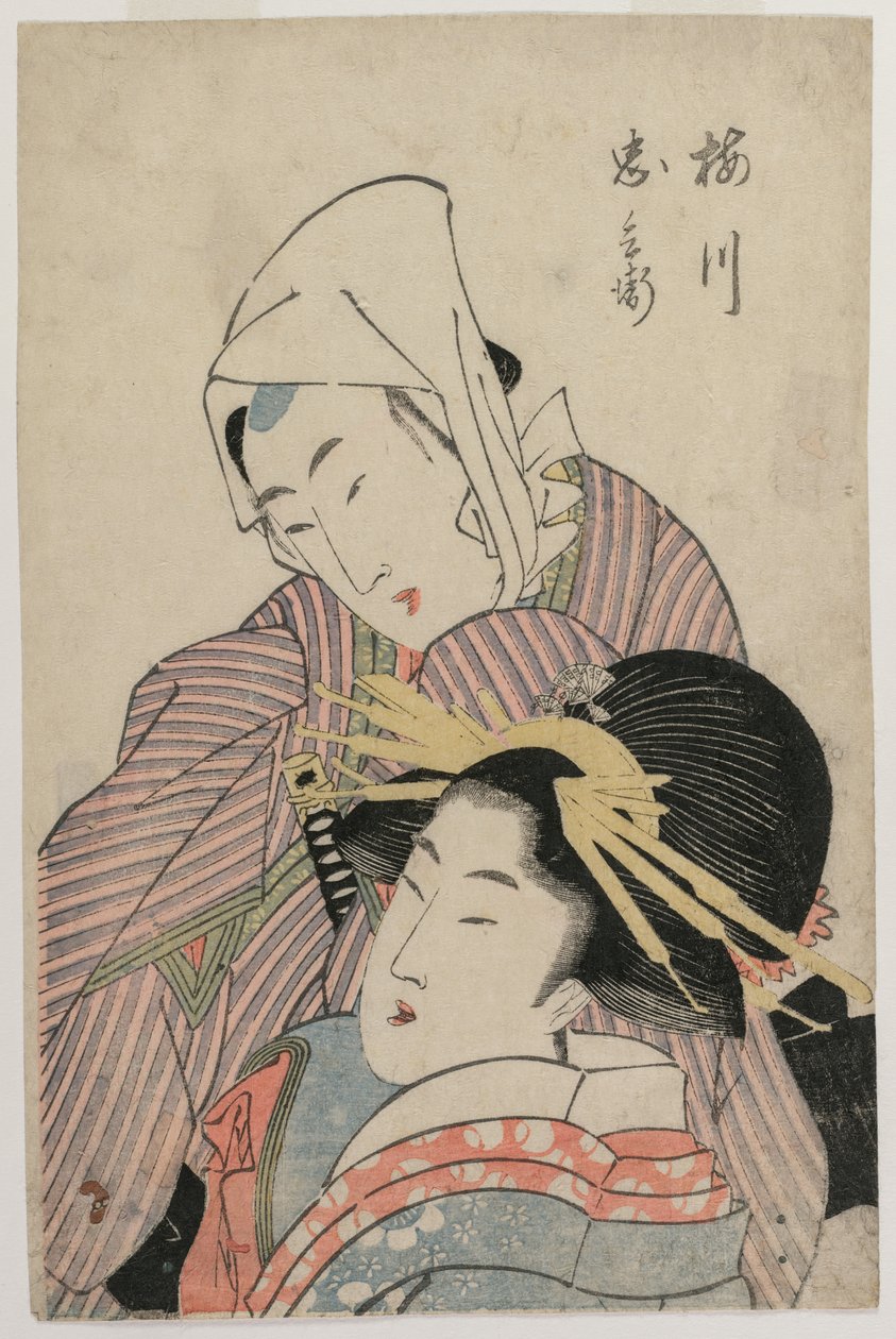 The Lovers Umegawa and Chubei by Katsushika Hokusai