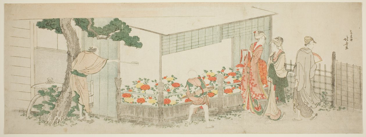 The Peony Show by Katsushika Hokusai