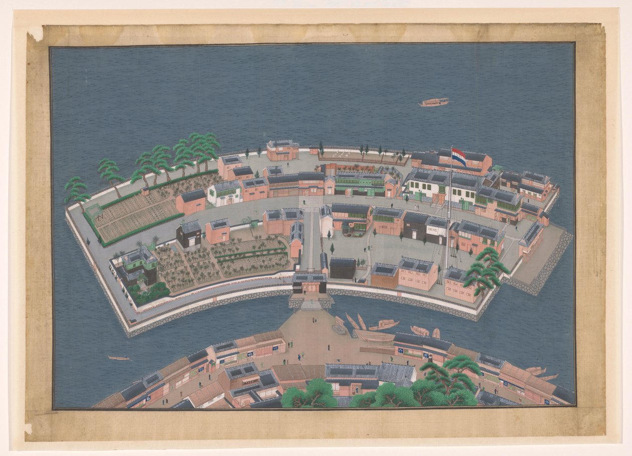 View of Deshima by Kawahara Keiga (workshop of)