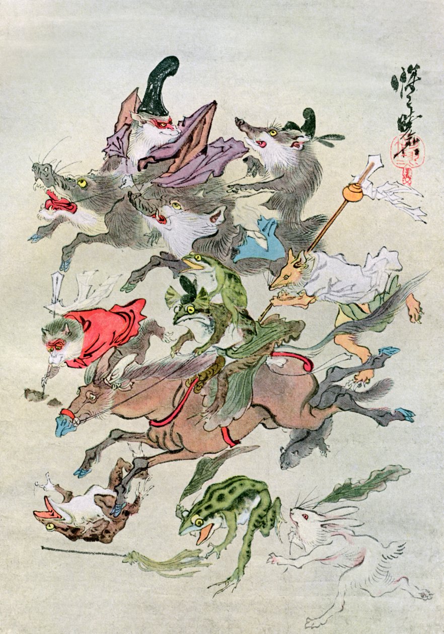 Hunting Animals by Kawanabe Kyosai: Premium art reproduction