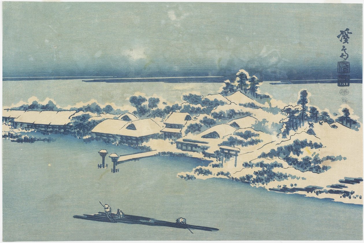 Island Village in Snow (c. 1824-1848) by Keisai Eisen