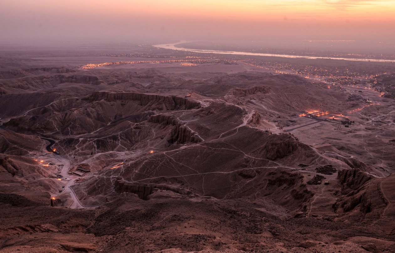 Sunrise Breaking Over the Valley of the Kings, Viewed from the Summit ...