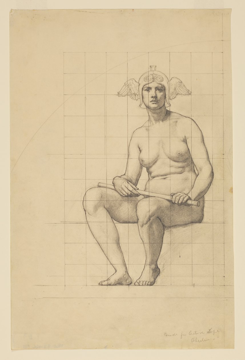 Nude Study for "The Active Life," Lunette in the Administration Building, Oberlin College, Oberlin, OH by Kenyon Cox