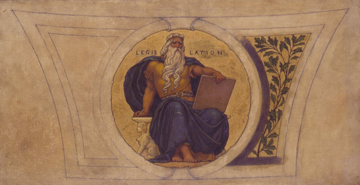 Study for Mosaic, Wisconsin State Capitol, Legislation, ca. 1913 by Kenyon Cox