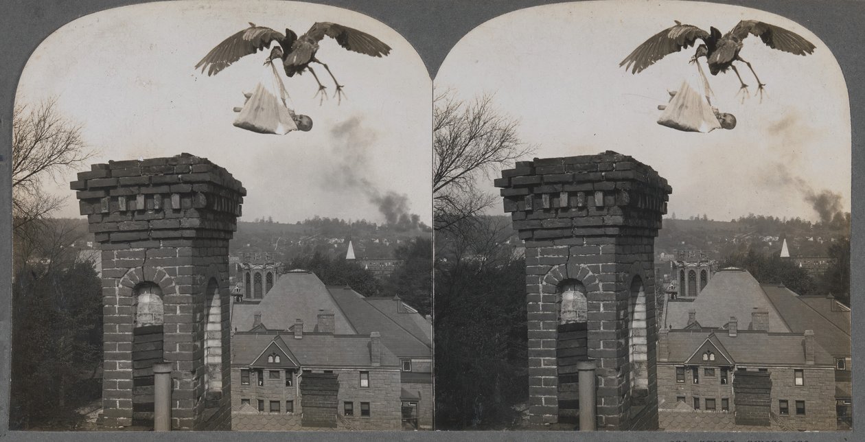 In Olden Times, if Folks Were Good, the Stork Would Bring a Baby Sweet and Fair, 1907 by Keystone View Company