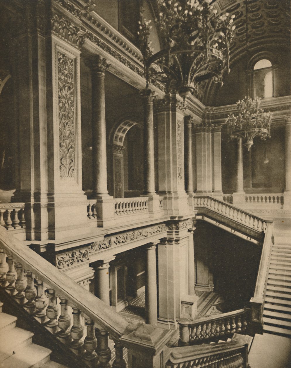 Marble Balustrades of the Staircase in the Foreign Office, c. 1935 by King