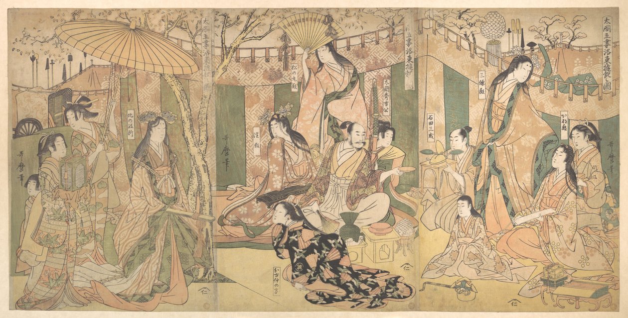 A View of the Pleasures of the Taiko and His Five Wives at Rakuto by Kitagawa Utamaro
