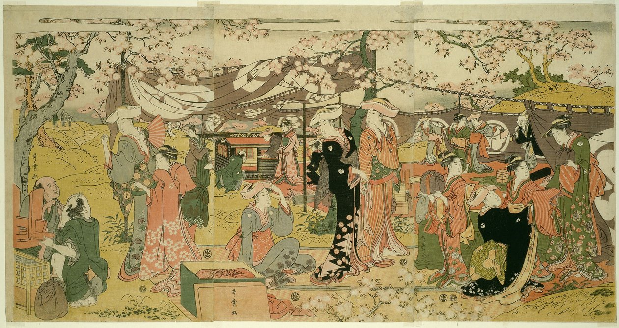 Cherry Blossom Banquet by Kitagawa Utamaro