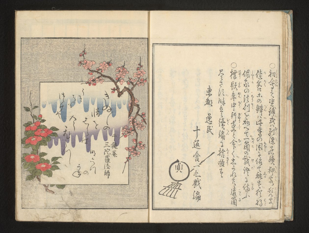 Poem with Spring Flowers by Kitagawa Utamaro