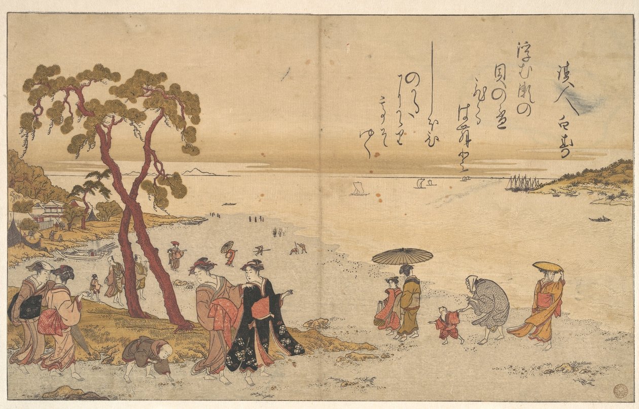 Girls Gathering Shells on the Seashore by Kitagawa Utamaro