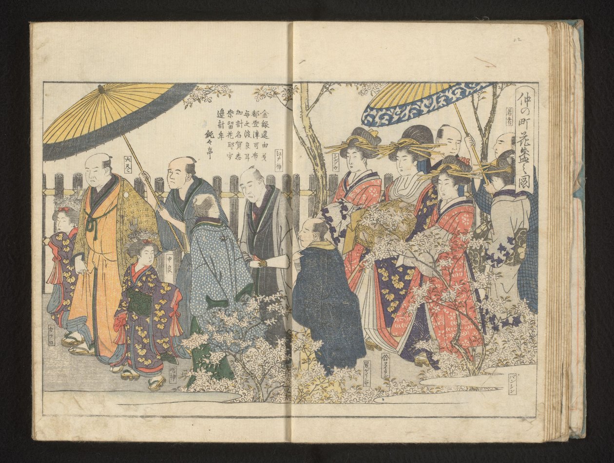 Parade along the Cherry Blossoms by Kitagawa Utamaro