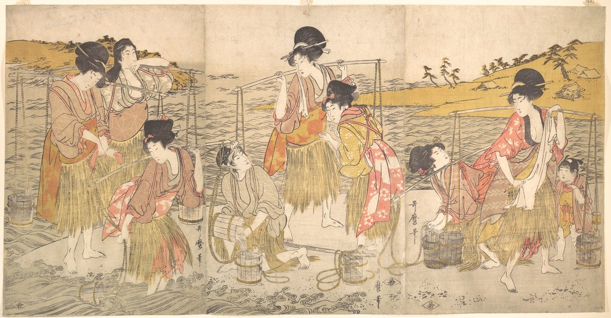 The Dance of the Beach Maidens by Kitagawa Utamaro