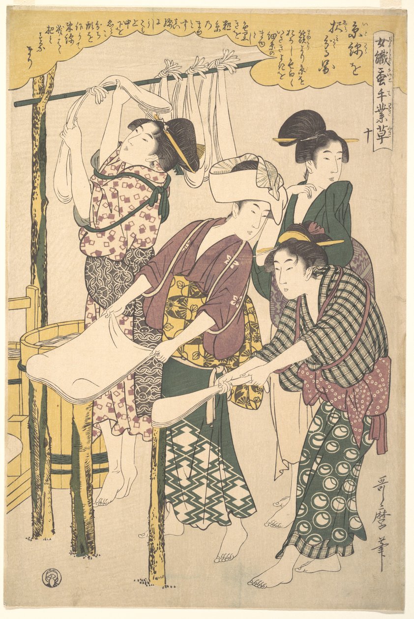 The Making of Silk Floss by Kitagawa Utamaro