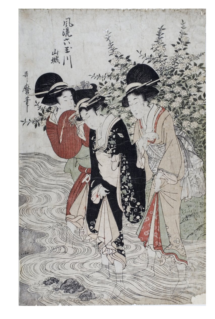 Three Bijin in River, Edo Period, c.1790-1804 by Kitagawa Utamaro