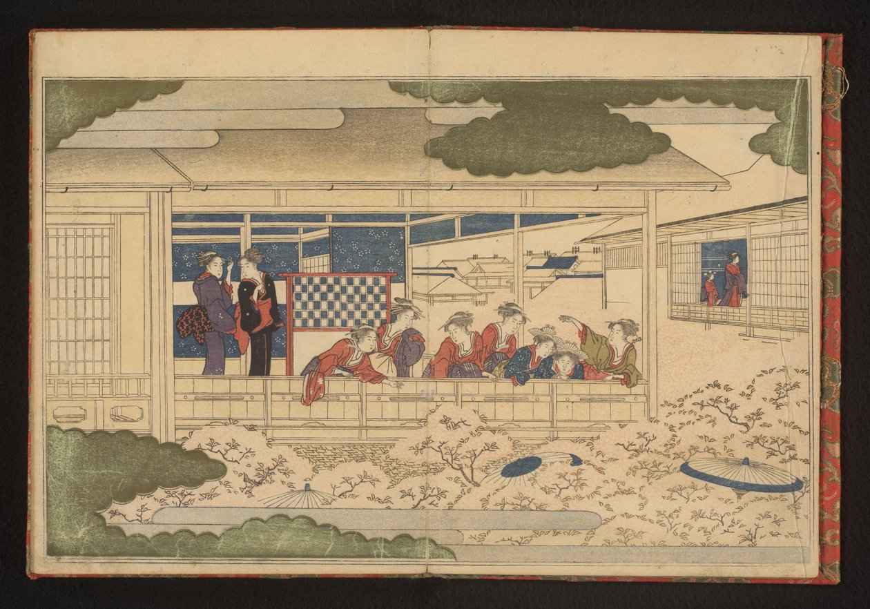 Viewing the Parade Down the Main Street, Nakanochō, in the Yoshiwara Pleasure Quarter by Kitagawa Utamaro