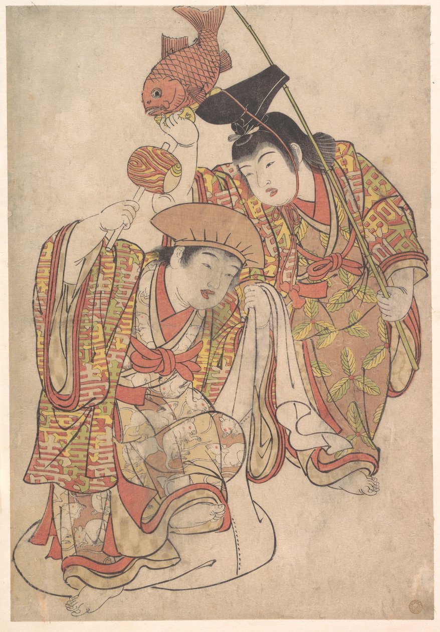 Boys Masquerading as Daikoku and Ebisu by Kitao Shigemasa