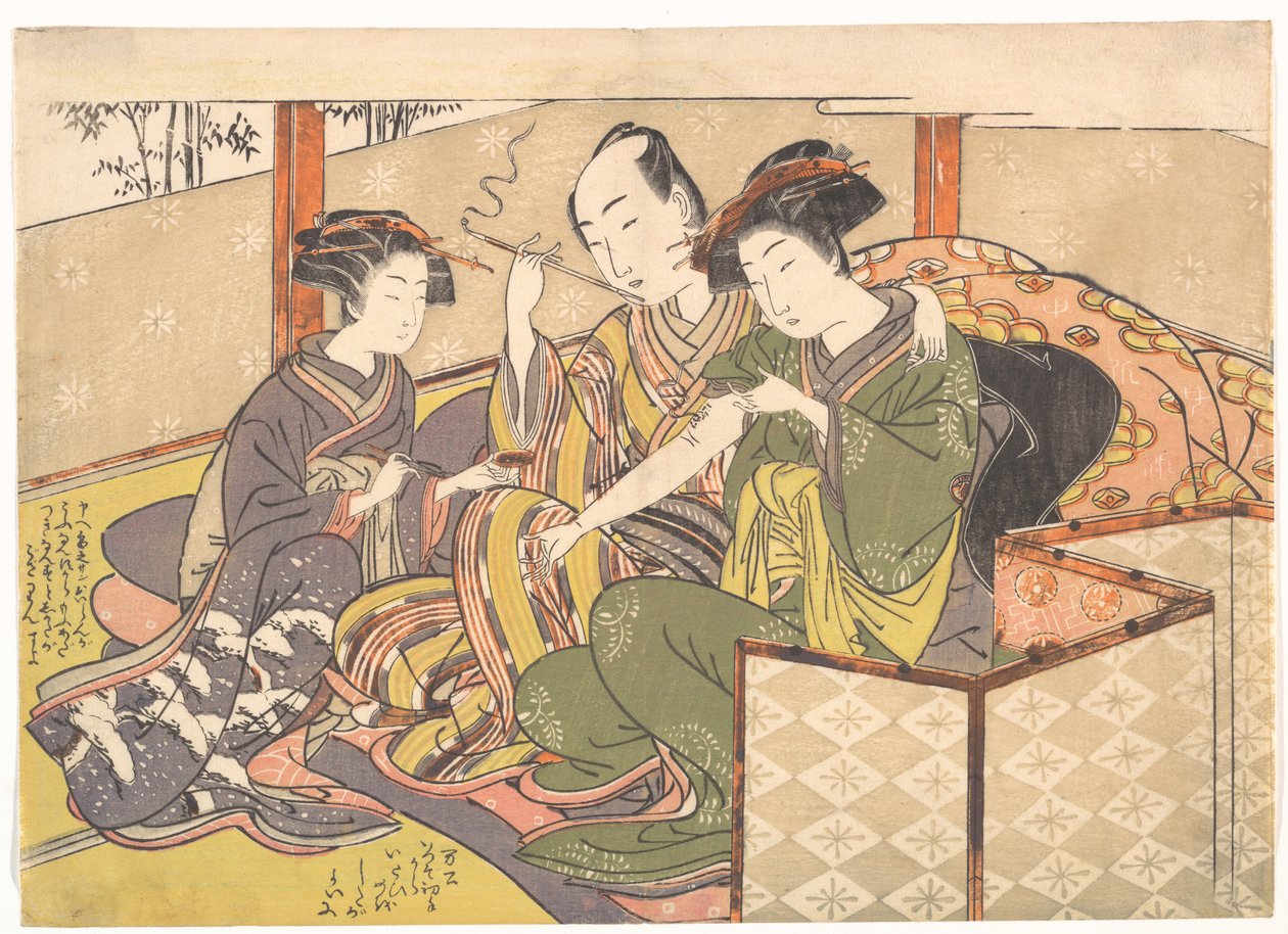 Servant Applying Medicine to Geisha