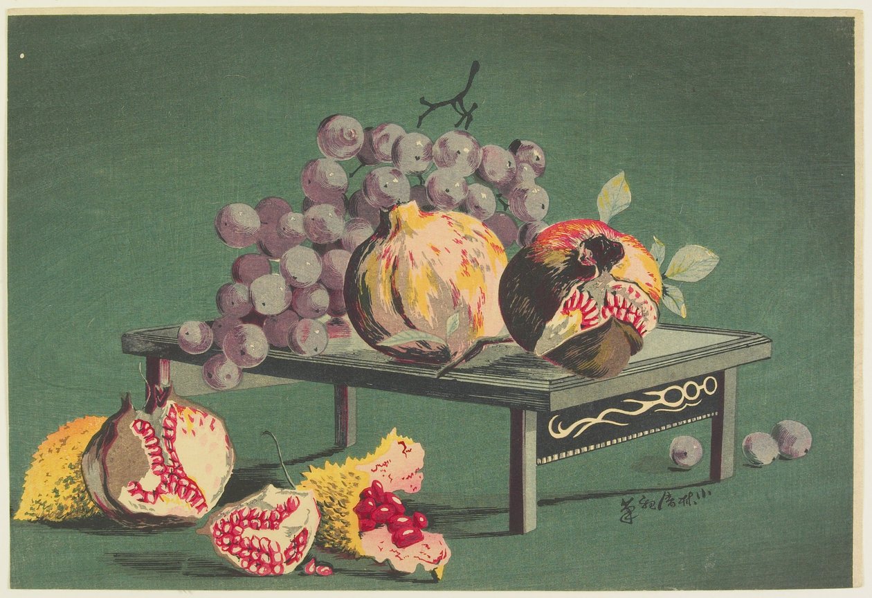 Pomegranates and Grapes by Kobayashi Kiyochika