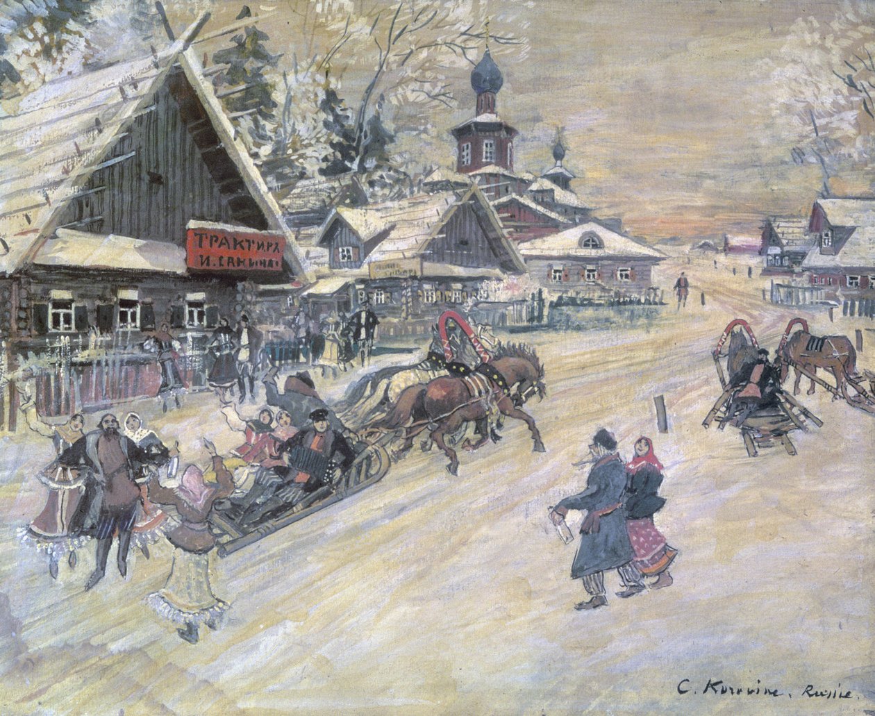 A Festive Walk, Russia by Konstantin Alekseevich Korovin