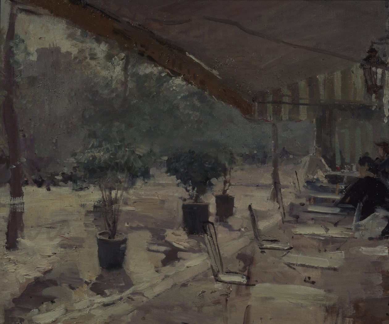 Café in Paris by Konstantin Alekseevich Korovin