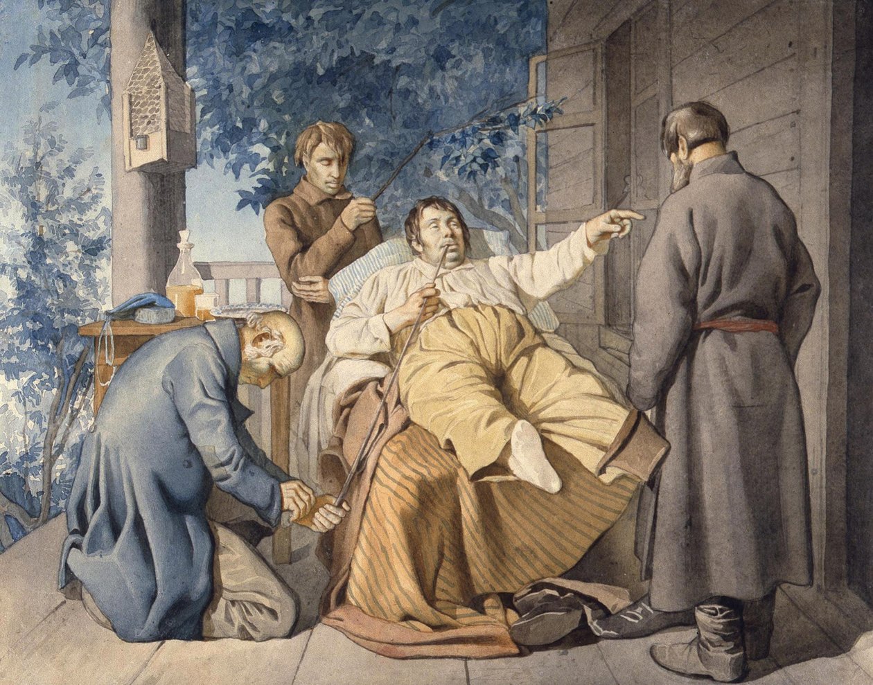 Landlord and his Serfs, 1853 by Konstantin Alexandrovich Trutovsky