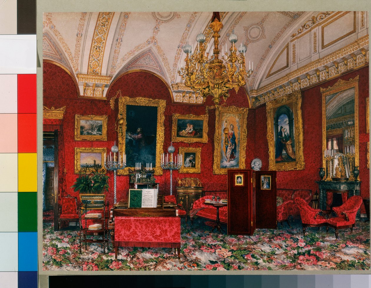 Interiors of the Winter Palace: The Study of Grand Princess Maria Nikolayevna by Konstantin Andreyevich Ukhtomsky