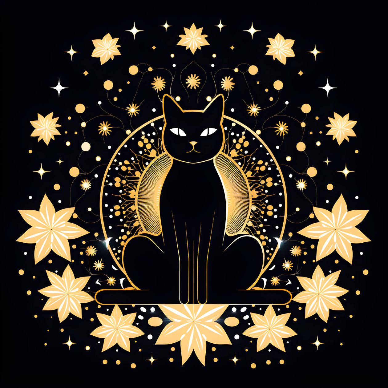 Cat Meditating on a Lotus Flower 2 by Kurt Heppke
