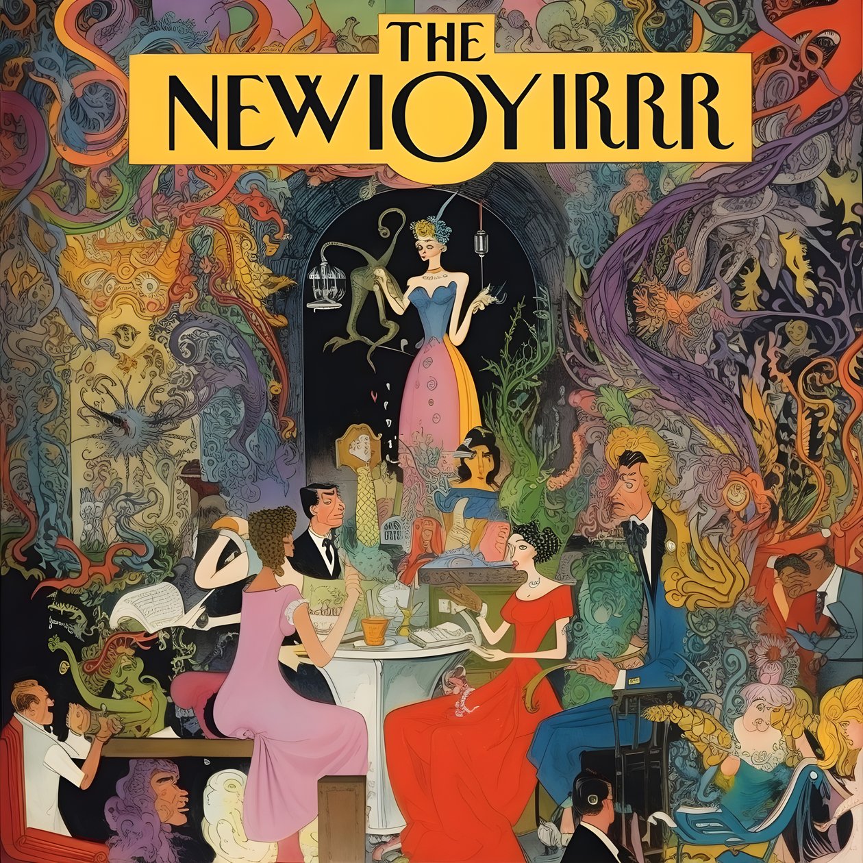 Colorful New Yorker Cover Vintage Cartoon Gag 3 by Kurt Heppke