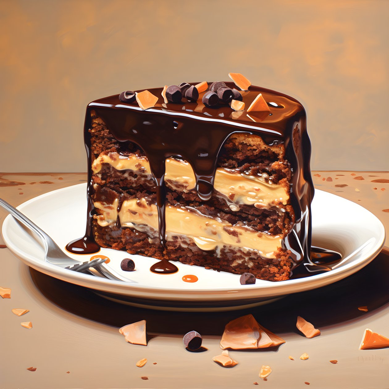 Chocolate Caramel Rhubarb Cake 4 by Kurt Heppke