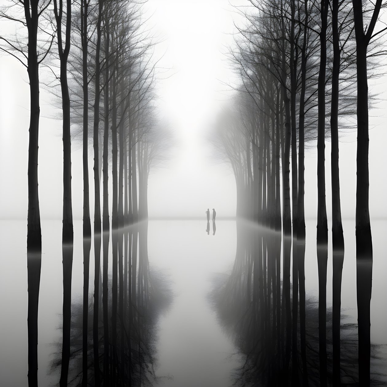 Black and White Photos of Trees on the Water 2 by Kurt Heppke