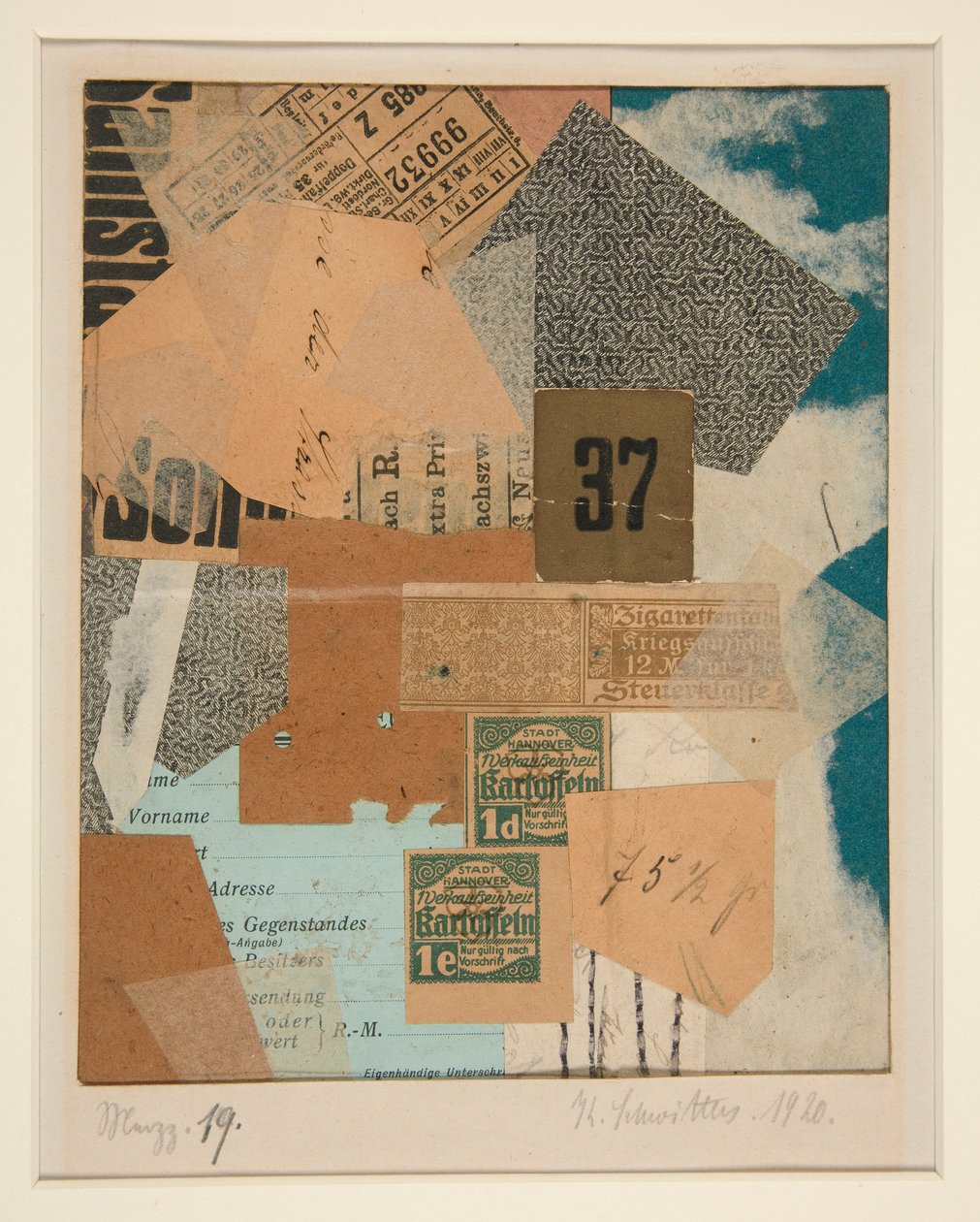 Merz 19 By Kurt Schwitters Premium Art Reproduction