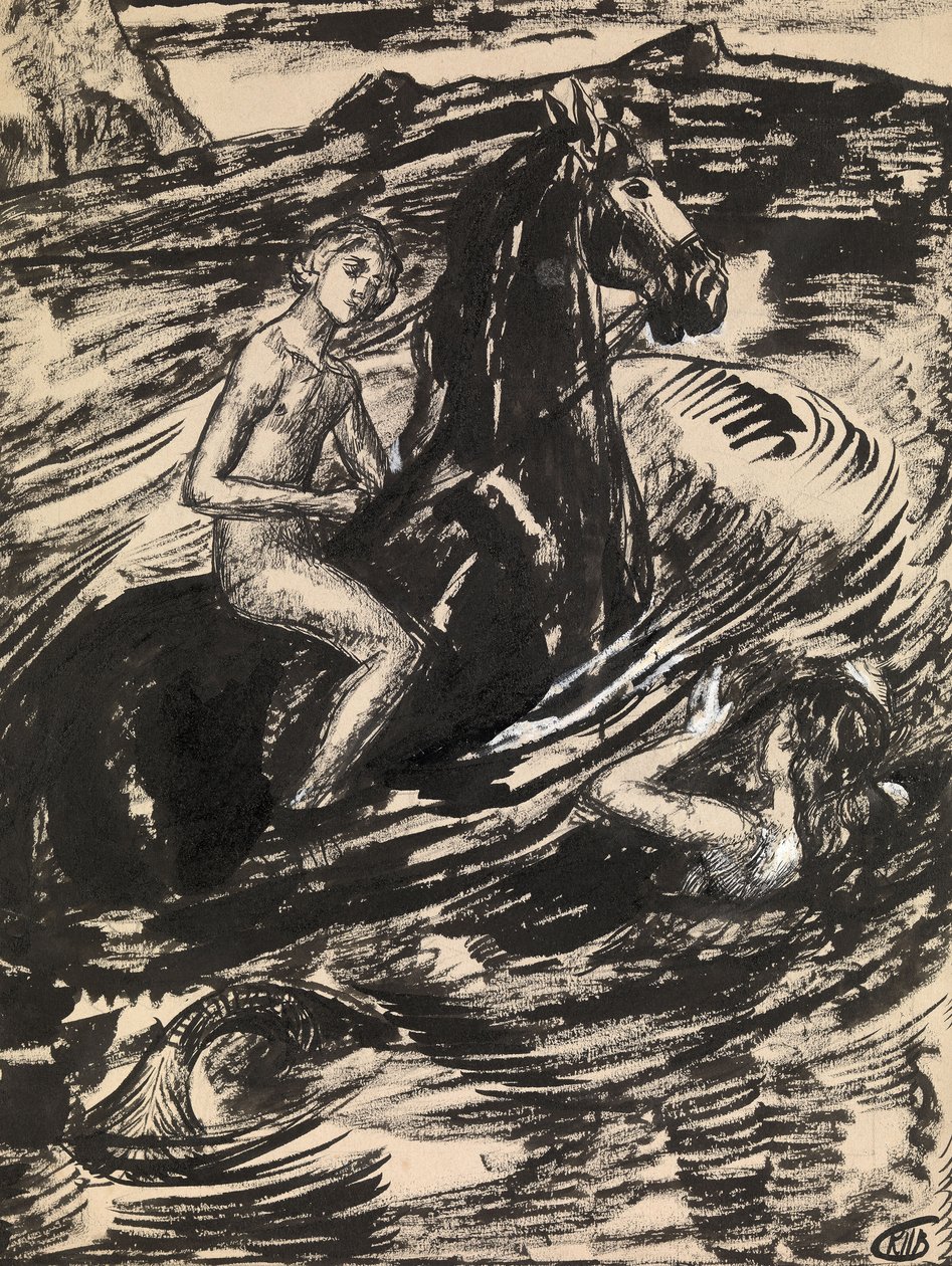 Illustration for The Princess of the Tide by Mikhail Lermontov by Kuzma Sergeevich Petrov Vodkin