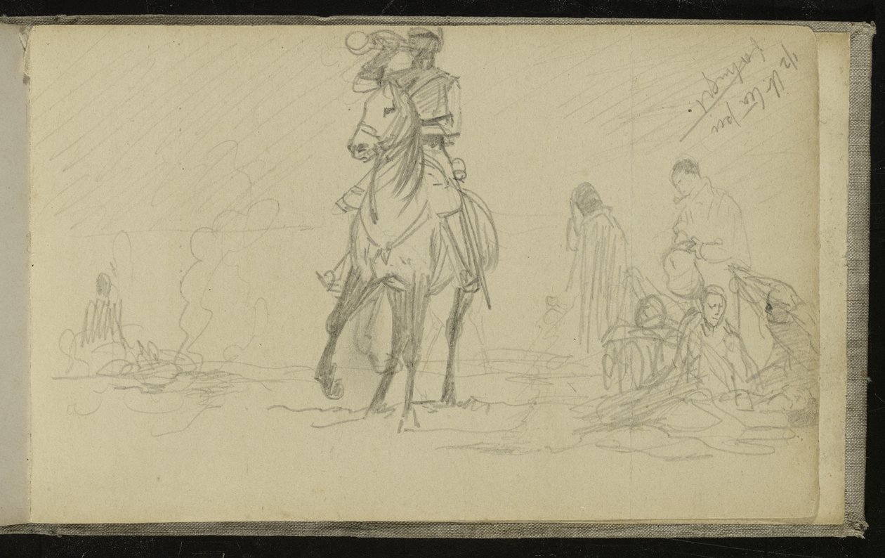 Study for 'Dawn of Waterloo' by Lady Butler: Fine art print