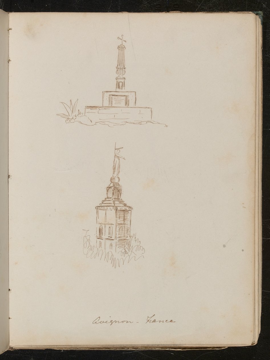 Two Architectural Studies of Monuments, Location Noted as 